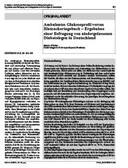 Publikation Ambulantes Glukoseprofil vs. Blutzuckertagebuch Vorschau